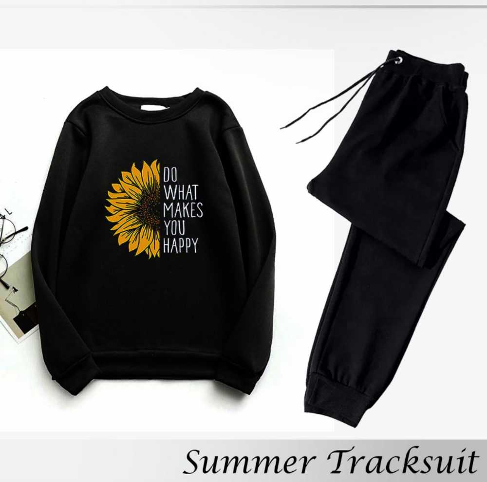 Trendy Tracksuit Print Thick & Fleece Fabric Full Sleeves Rib Sweatshirt with trouser butterflies for Winter for Trendy sweatshirt Fashion Wear tracksuit for Women / Girls