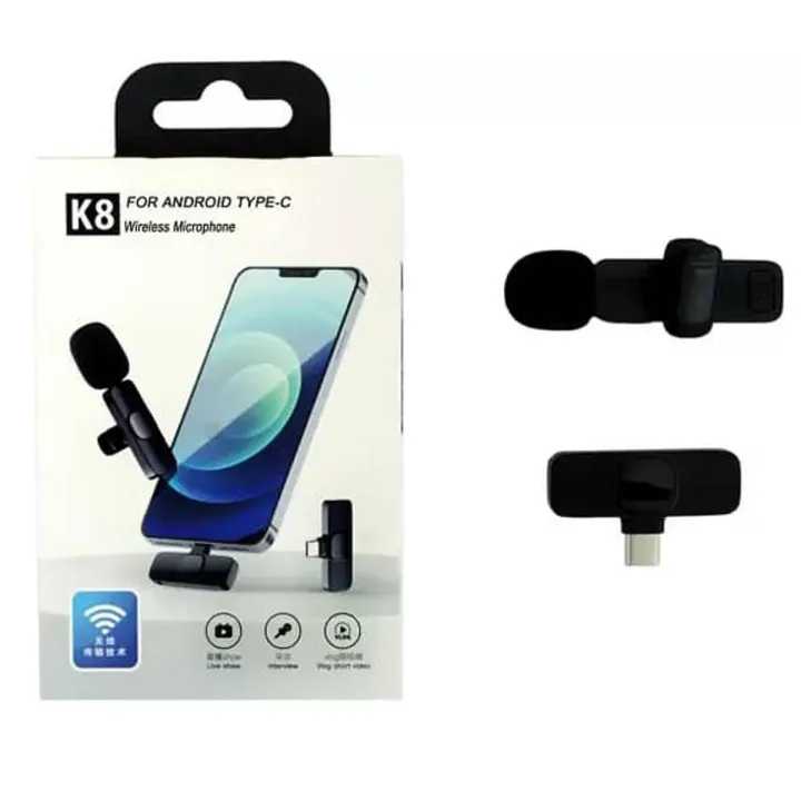 K8 Wireless Microphone | K8 Mic for Mobile | Type-C / iPhone Compatible | Noise Reduction
