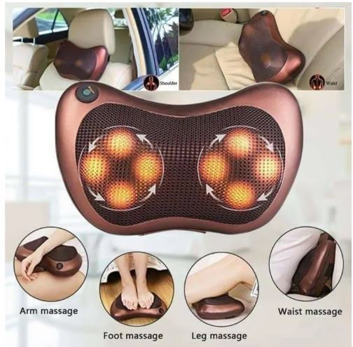 Head Neck Body Massage Pillow Heating Kneading Home Car Dual Use Body Cervical Lumbar Waist Leg Pain Relief Massager Health Care