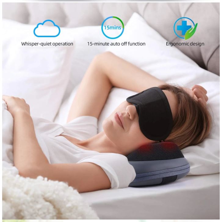 Head Neck Body Massage Pillow Heating Kneading Home Car Dual Use Body Cervical Lumbar Waist Leg Pain Relief Massager Health Care