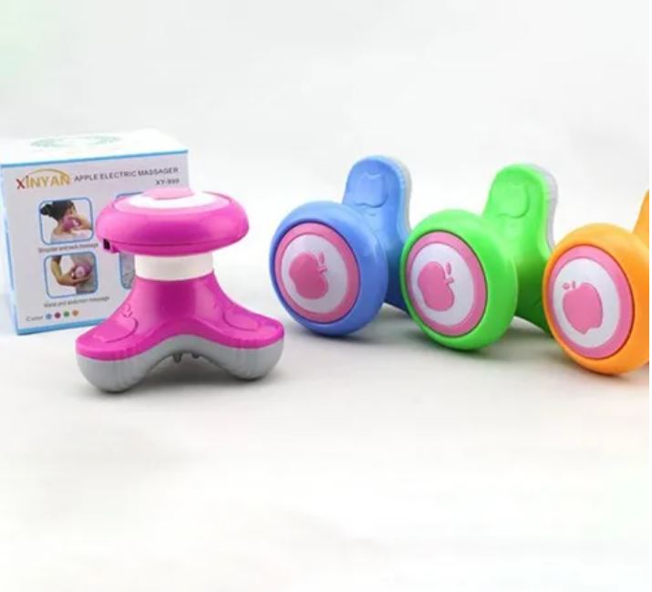 Apple Electric Massager Body Massager For Women and Girls Mini handy Full Body Massager Machine Portable Handled Triangle Vibrational Electric Massager USB Cable or 3 AAA Batteries AC DC