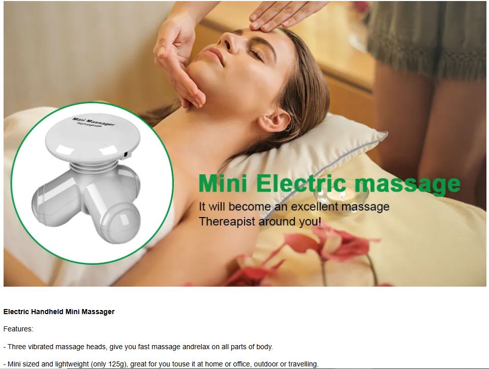 Apple Electric Massager Body Massager For Women and Girls Mini handy Full Body Massager Machine Portable Handled Triangle Vibrational Electric Massager USB Cable or 3 AAA Batteries AC DC