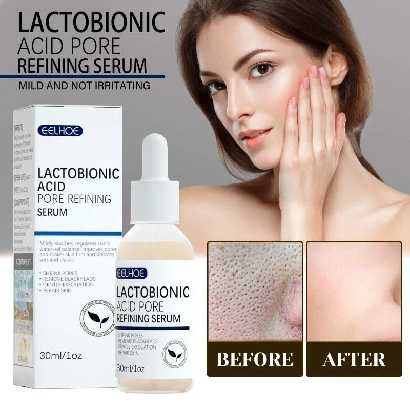 Lactobionic Acid Face Serum Pore Shrink Hyaluronic Acid Moisturizing Nourishing Firming Brighten Beauty Salicylic Acid Serum – Anti-Acne Face Serum & Dark Spot Correcting Serum for Glowing Skin | Acne Skin Care Products 30ml