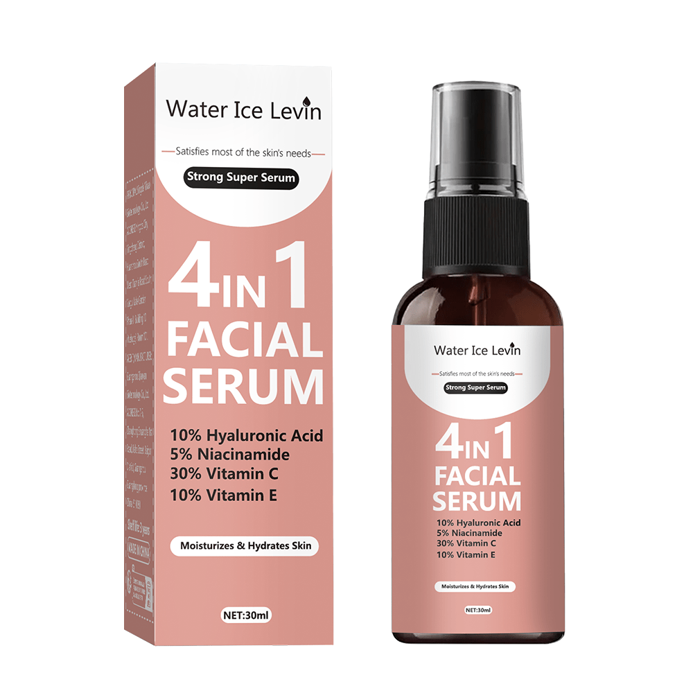Water Ice Levin 4-in-1 Facial Serum – 30ml | Hyaluronic Acid, Niacinamide, Vitamin C & Vitamin E | Hydrating, Hight Brightening, Anti-Aging & Dark Spot Remover | Korean Skincare for Face Glow & Moisturizing