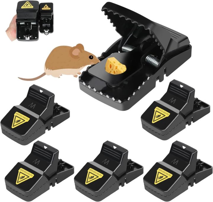 Y.M Traders Heavy Duty Mouse Trap Mice Catcher High Quality Plastic Reusable Convenient Effective Black Stainless-Steel Springs Rat Killer For Households Eliminates Faster Than Other Indoor and Outdoor