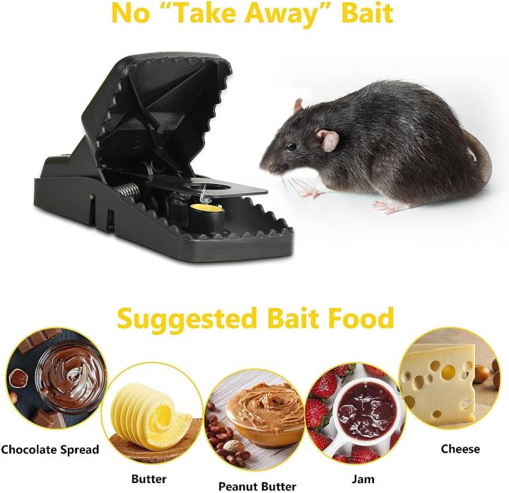 Y.M Traders Heavy Duty Mouse Trap Mice Catcher High Quality Plastic Reusable Convenient Effective Black Stainless-Steel Springs Rat Killer For Households Eliminates Faster Than Other Indoor and Outdoor