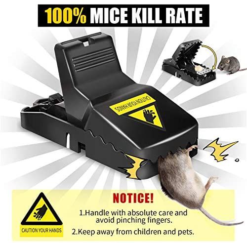 Y.M Traders Heavy Duty Mouse Trap Mice Catcher High Quality Plastic Reusable Convenient Effective Black Stainless-Steel Springs Rat Killer For Households Eliminates Faster Than Other Indoor and Outdoor