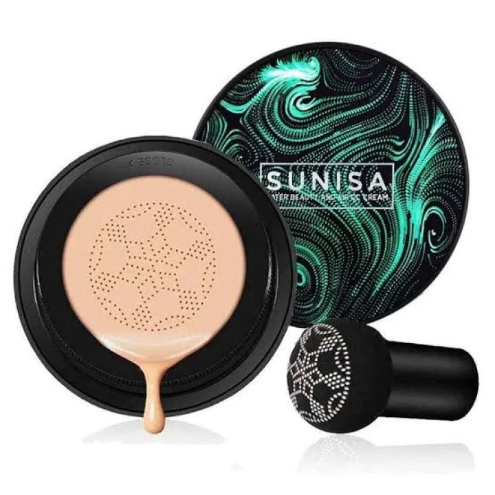 Sunisa Mushroom Head Air Cushion | SPF+++ | Long-Lasting Concealer & BB Cream 5-in-1 Magic – Hydrating, Covering, Brightening, Sun Protection & Makeup Setting
