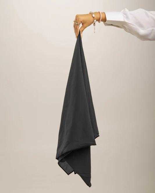 Pure black Georgette Hijab