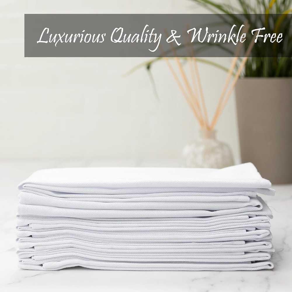 Cloth Dinner Table Napkin White Soft Absorbent Lightweight 100% Cotton