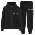 Zipper BASIC DESIGN High Quality Winter Fleece Print Tracksuit Export Quality Kangaroo Hoodie + Trouser For Boys N Men Track Suit