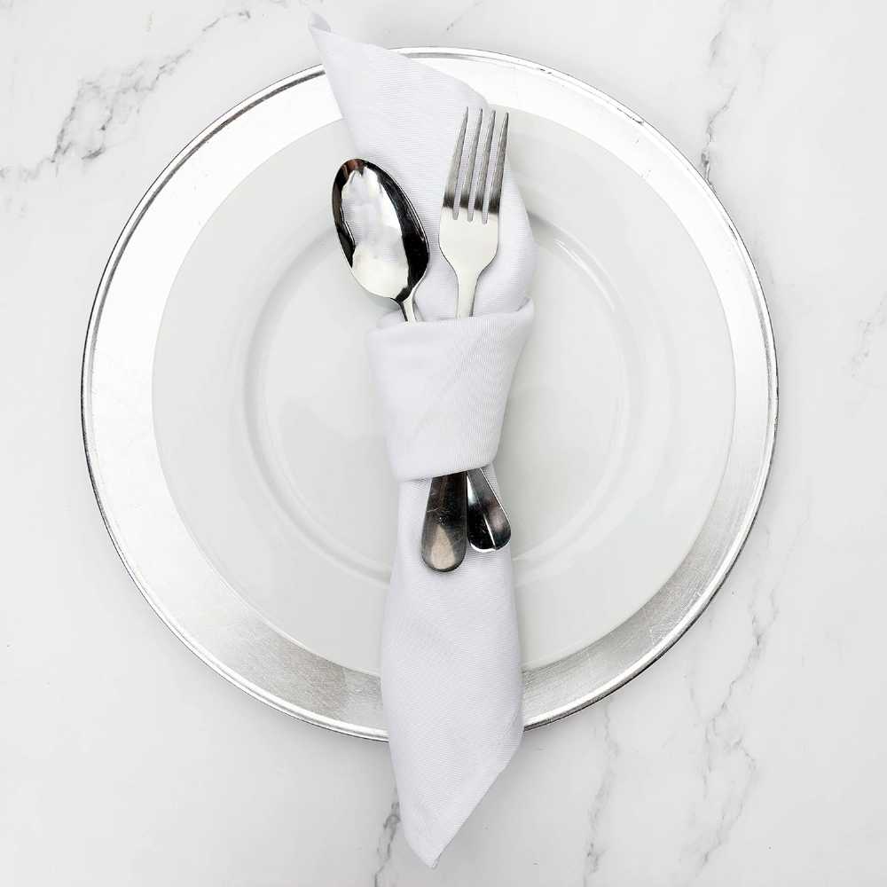 Cloth Dinner Table Napkin White Soft Absorbent Lightweight 100% Cotton