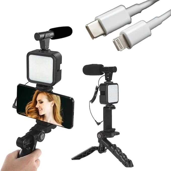 Handy Vlogging Kit – All-in-One Video Making Set with Mic, Light & Remote