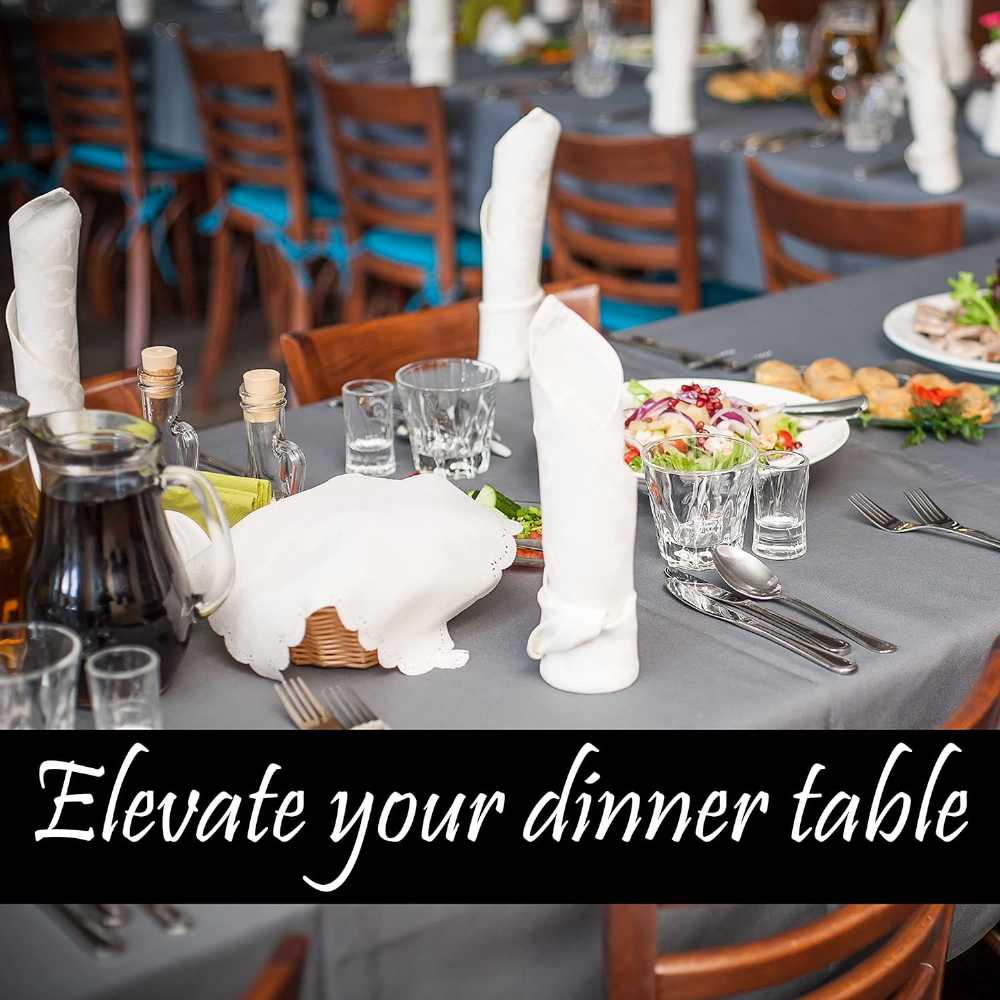 Cloth Dinner Table Napkin White Soft Absorbent Lightweight 100% Cotton