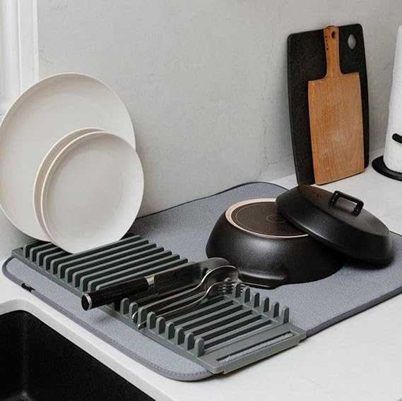 Ultra-Absorbent Dish Drying Mat – Large Microfiber Kitchen Drainer Pad