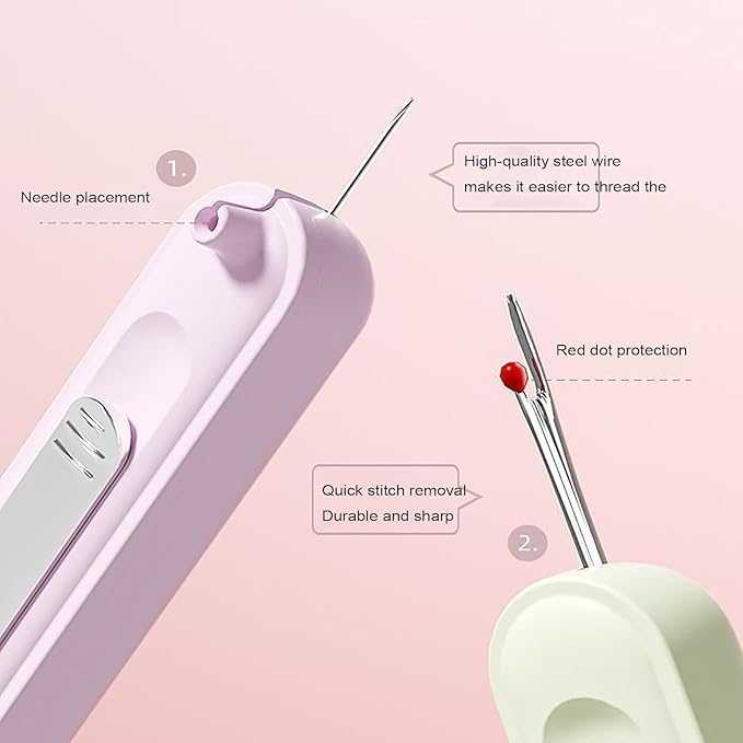 2-in-1 Needle Threader & Seam Ripper – Dual Head Sewing Tool for Seniors