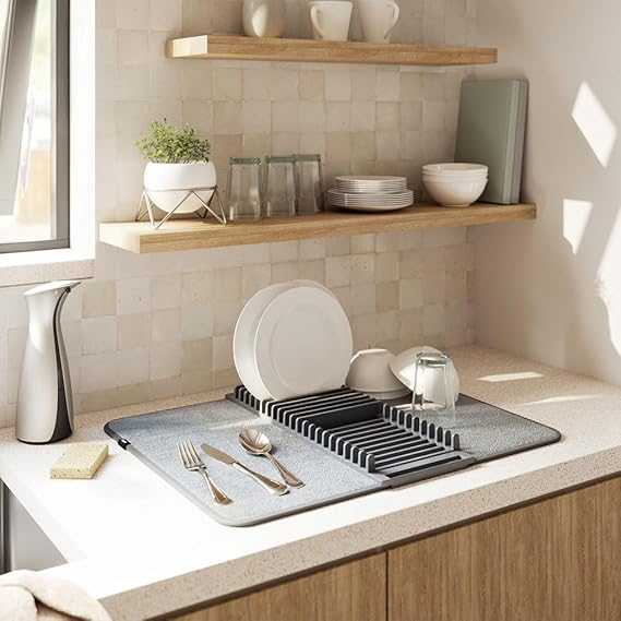 Ultra-Absorbent Dish Drying Mat – Large Microfiber Kitchen Drainer Pad
