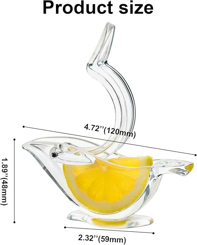Bird Shape Manual Lemon Squeezer – Elegant Acrylic Citrus Juicer & Slicer