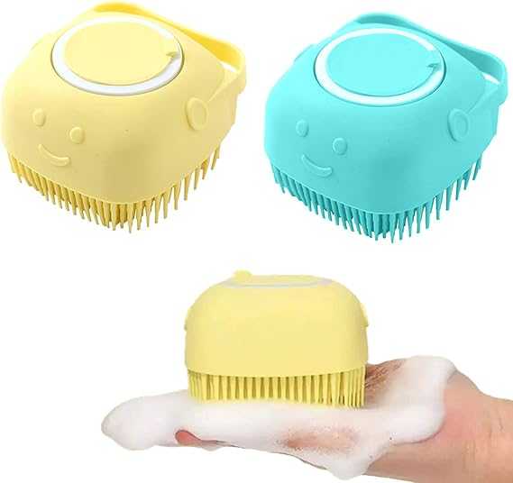 Silicone Bath Brush – Soft Body Scrubber with Soap Dispenser (Random Colour)