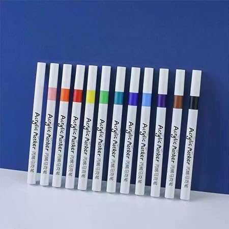 12 Colors Acrylic Marker Pens – Multi-Surface Waterproof Art Markers