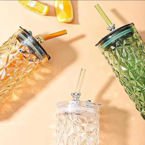 Aesthetic Straw Mason Jar with Silver Bear Lid – 450ml Glass Tumbler