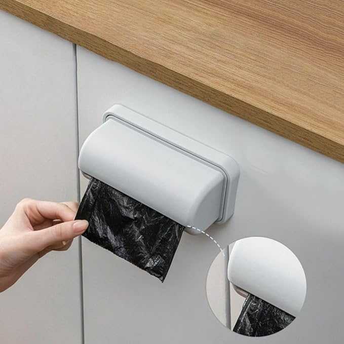 Wall-Mounted Garbage Bag Storage Box – Adhesive Kitchen Bag Dispenser