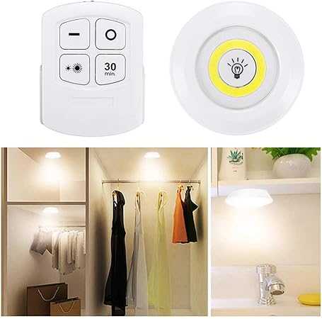 Remote Control LED Puck Lights (3 Pack) – Wireless Tap Light for Closet