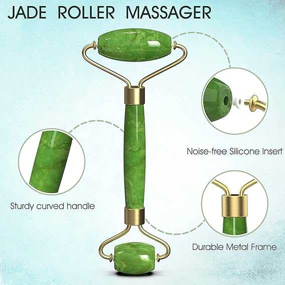 Natural Marble Jade Roller & Gua Sha Set – 2-in-1 Facial Massager Kit