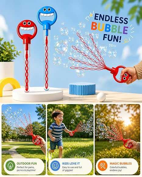 32-Hole Rocket Bubble Gun – 5-in-1 Multi-Wand Bubble Blower for Kids