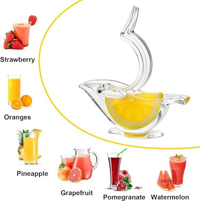 Bird Shape Manual Lemon Squeezer – Elegant Acrylic Citrus Juicer & Slicer