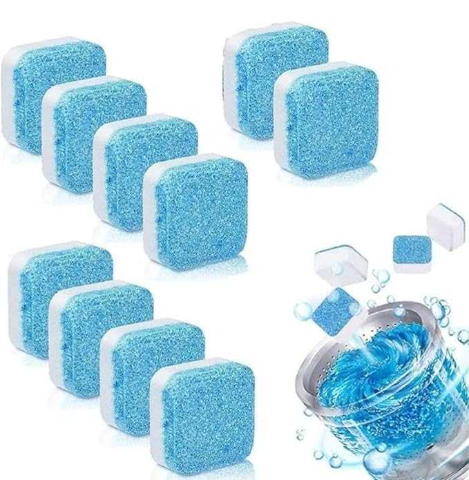 12 PCS Washing Machine Cleaning Tablets – Deep Decontaminating Effervescent Cleaner