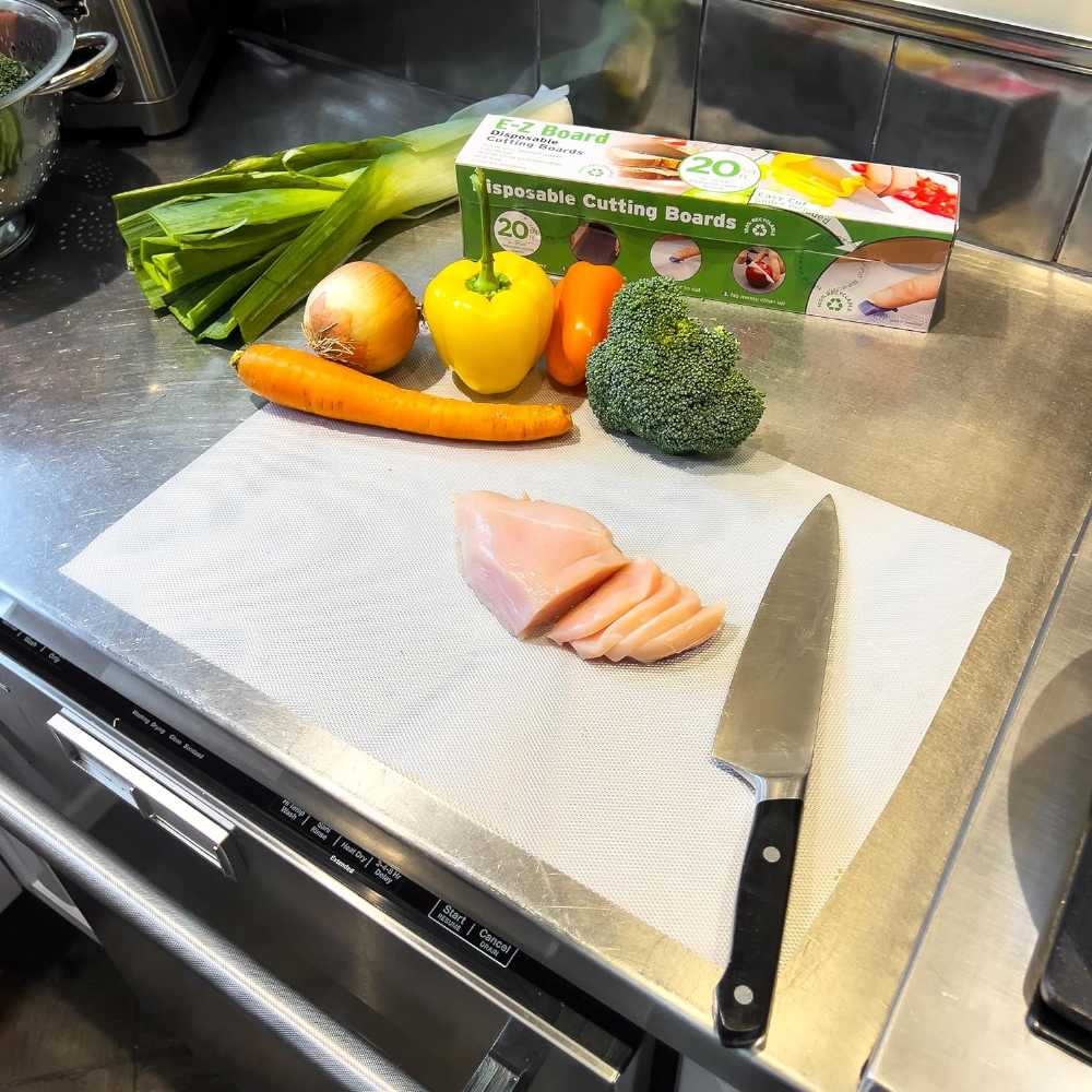 Disposable Cutting Board Mats – Flexible Chopping Sheets with Sliding Cutter