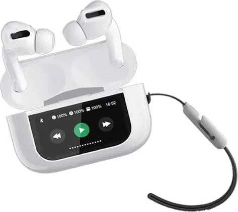 A9 Pro Wireless Earbuds White Bluetooth 5.3 HD Stereo Sound TWS