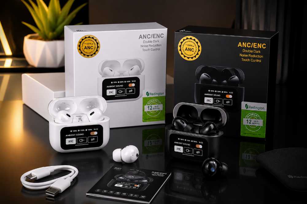Redington ANC/ENC Wireless Earbuds | Active Noise Cancellation, Touch Control, Long Battery Life