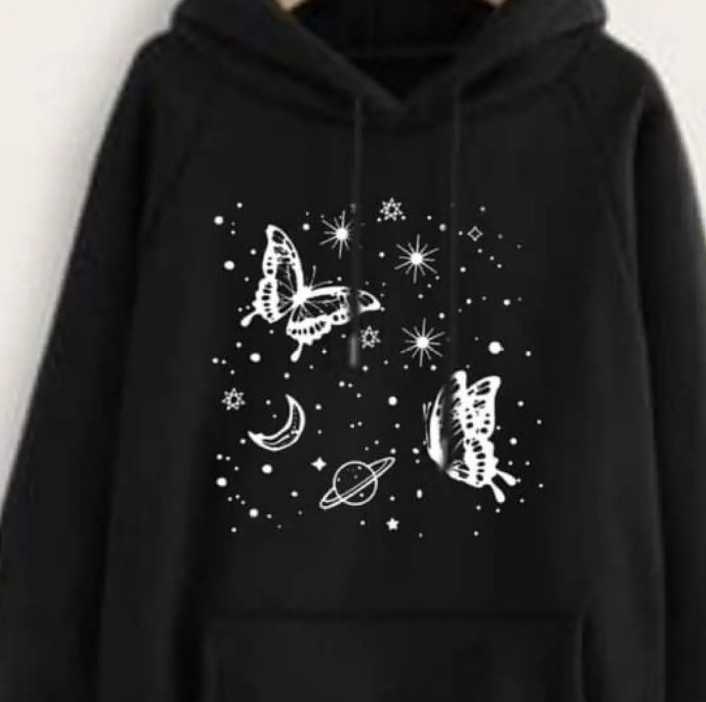 CLASSY STYLISH Print Kangaroo Hoodie huddy Pocket Drawstring Casual Pullover Hodie Long Sleeves Export Quality Huddie Winter Wear Hoody For Women Girls