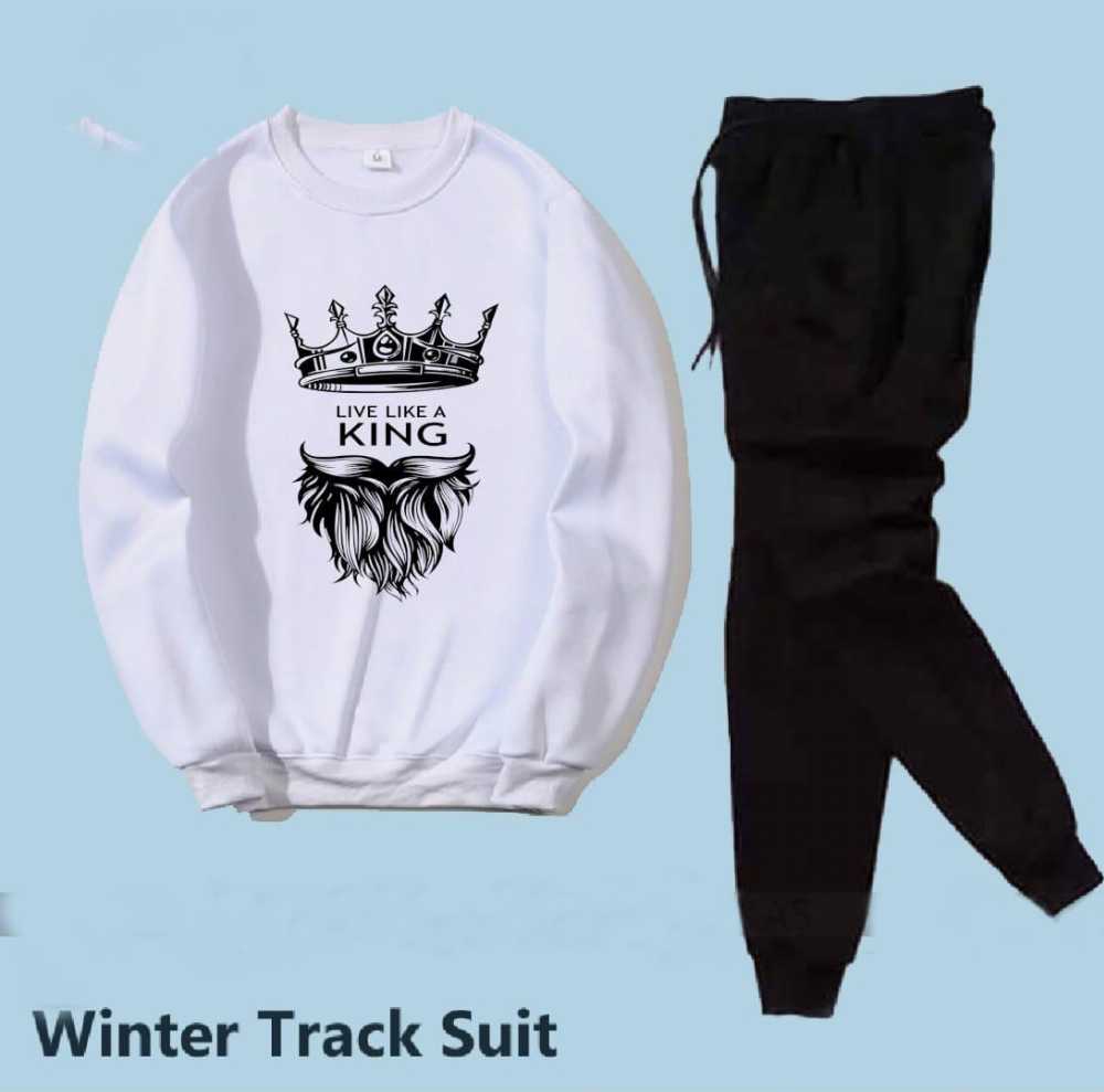 Trendy Tracksuit Print Thick & Fleece Fabric Full Sleeves Rib Sweatshirt with trouser for Winter for Trendy sweatshirt Fashion Wear tracksuit for Men / Boys