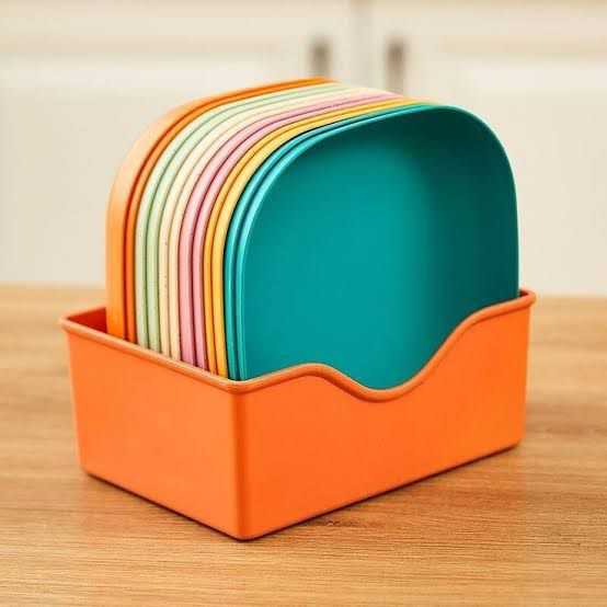 10 Pcs Premium Dinner Plate Set – Durable Multi-Purpose Serving Plates
