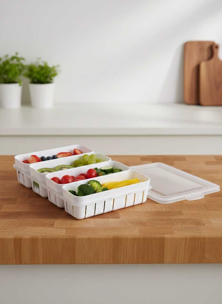 New Big Size 4-Portion Fresh Keeping Box – Extra Large Meal Prep Container