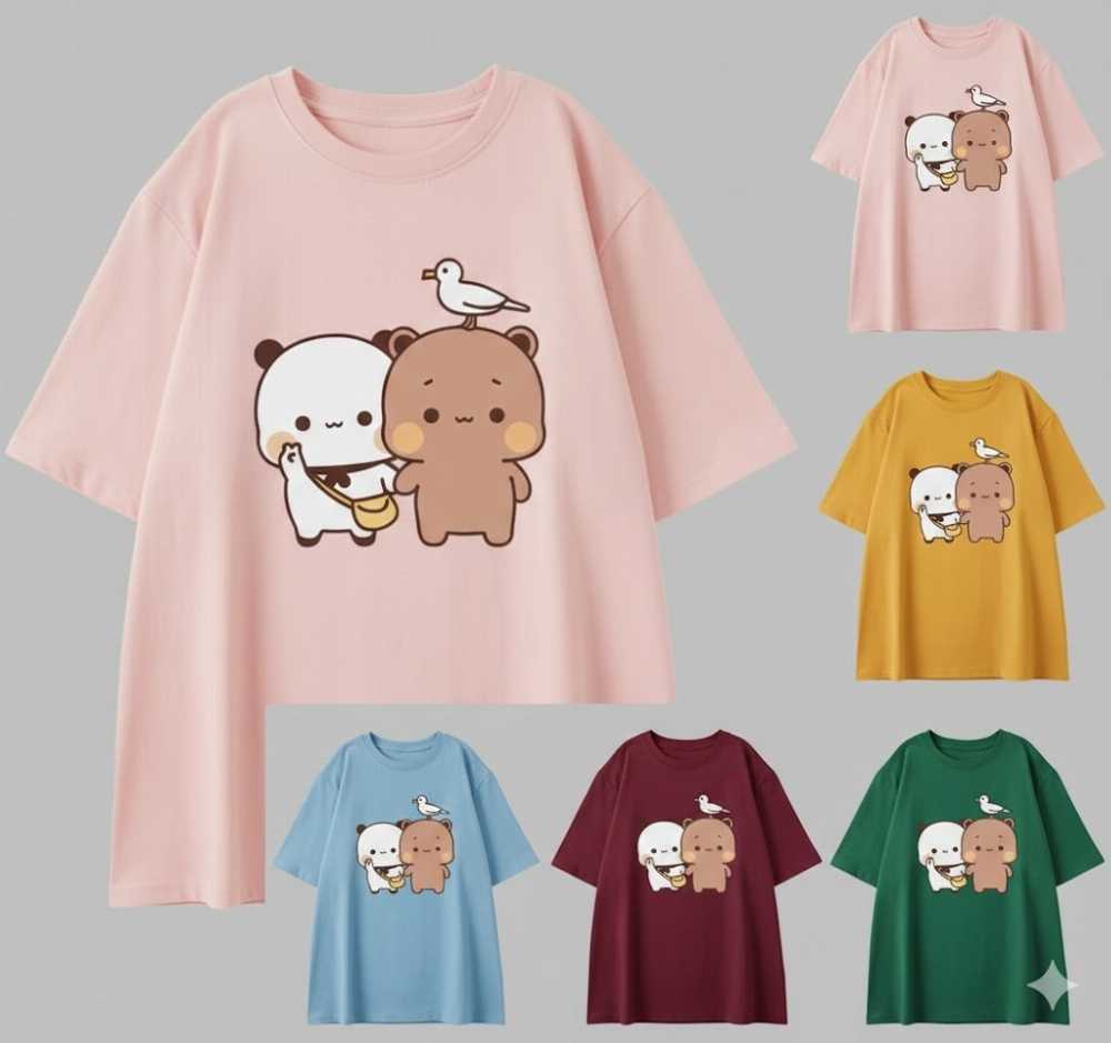 Cute Bears DTF Printed T-Shirt For Women's