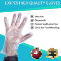 Disposable Plastic Gloves (Pack of 100) – Food Safe Transparent Hand Protection