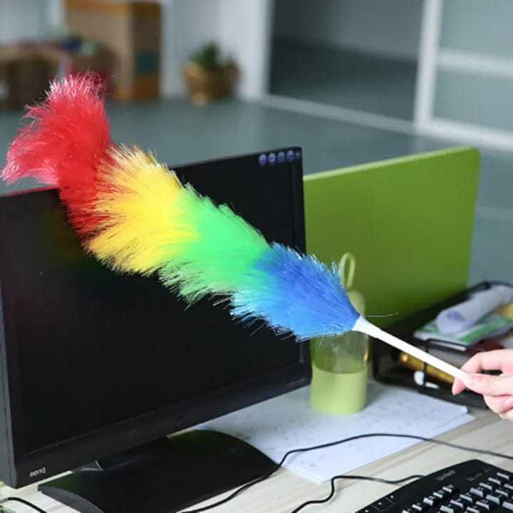 Rainbow Microfiber Duster – Static Charge Dust Remover for Home & Car