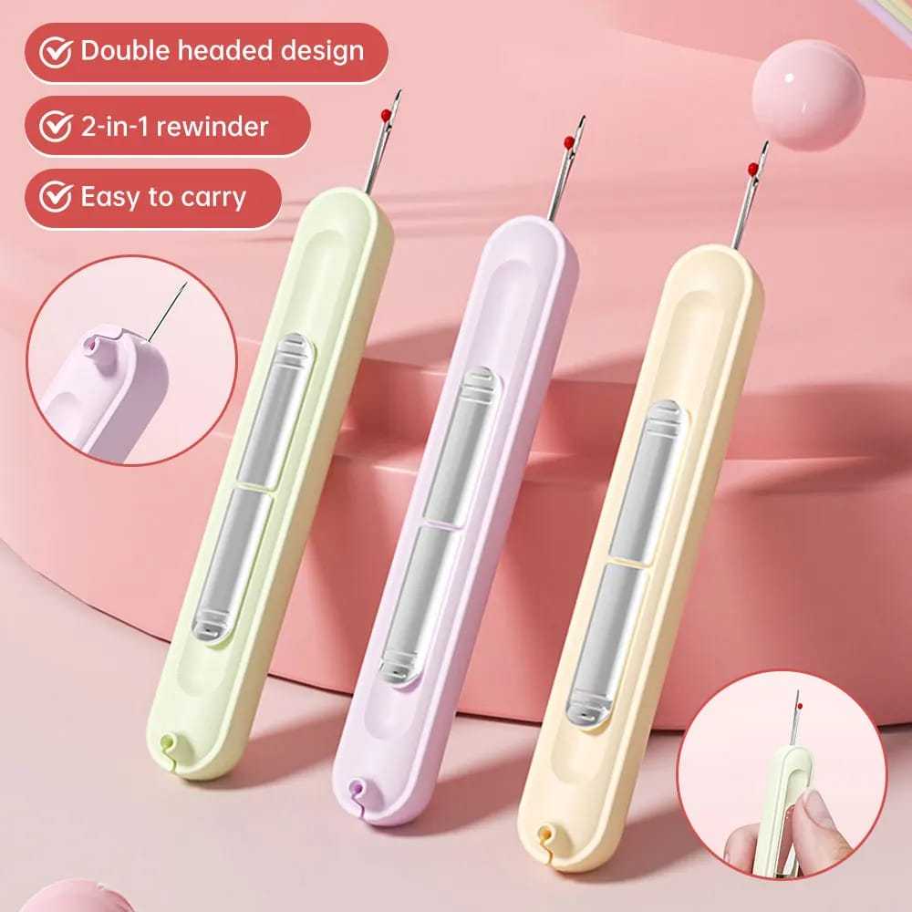 2-in-1 Needle Threader & Seam Ripper – Dual Head Sewing Tool for Seniors