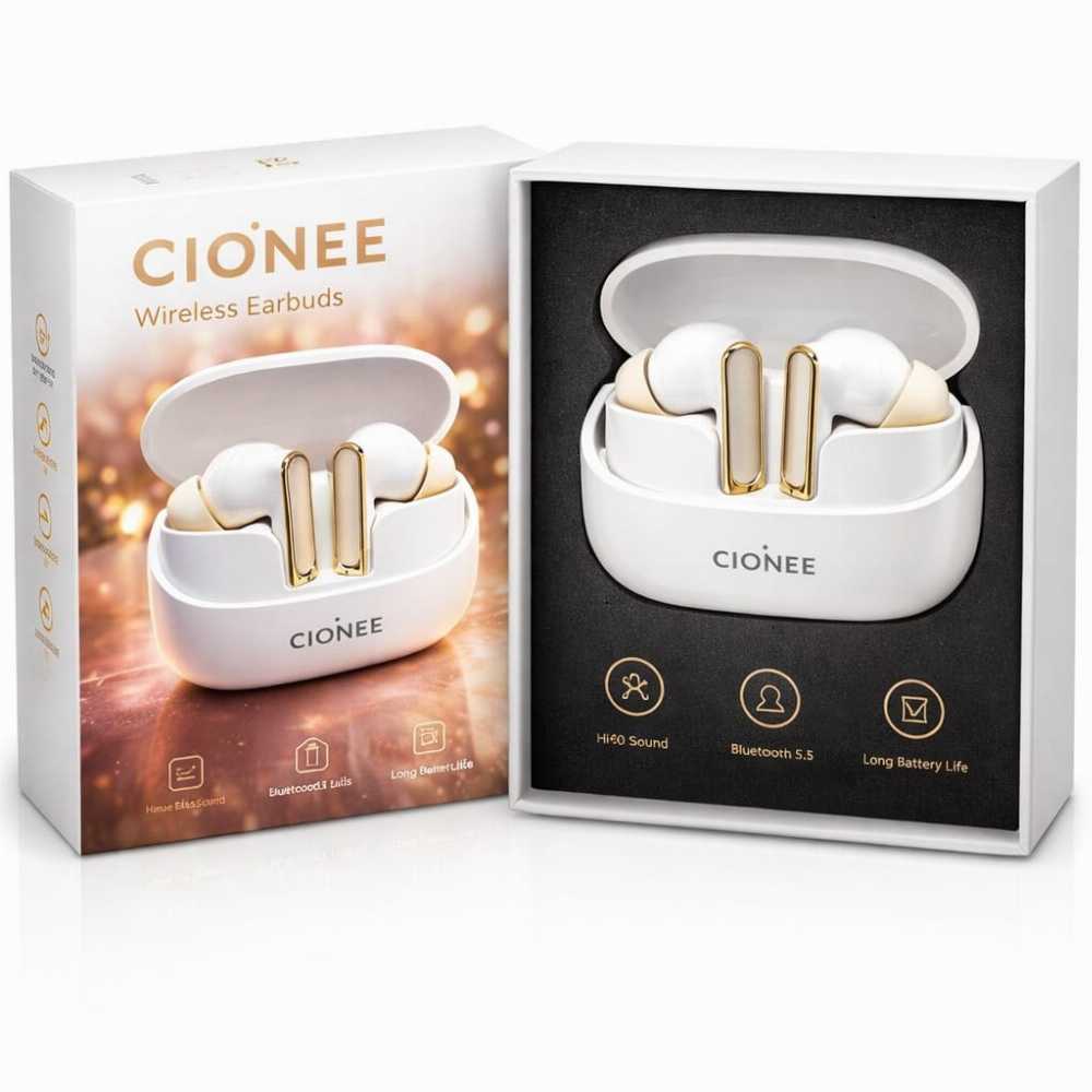 GIONEE True Wireless Earbuds Bluetooth 5.3 – ENC Noise Reduction, Hi-Fi Stereo Sound, Touch Control, USB-C Fast Charging, IPX5 Waterproof