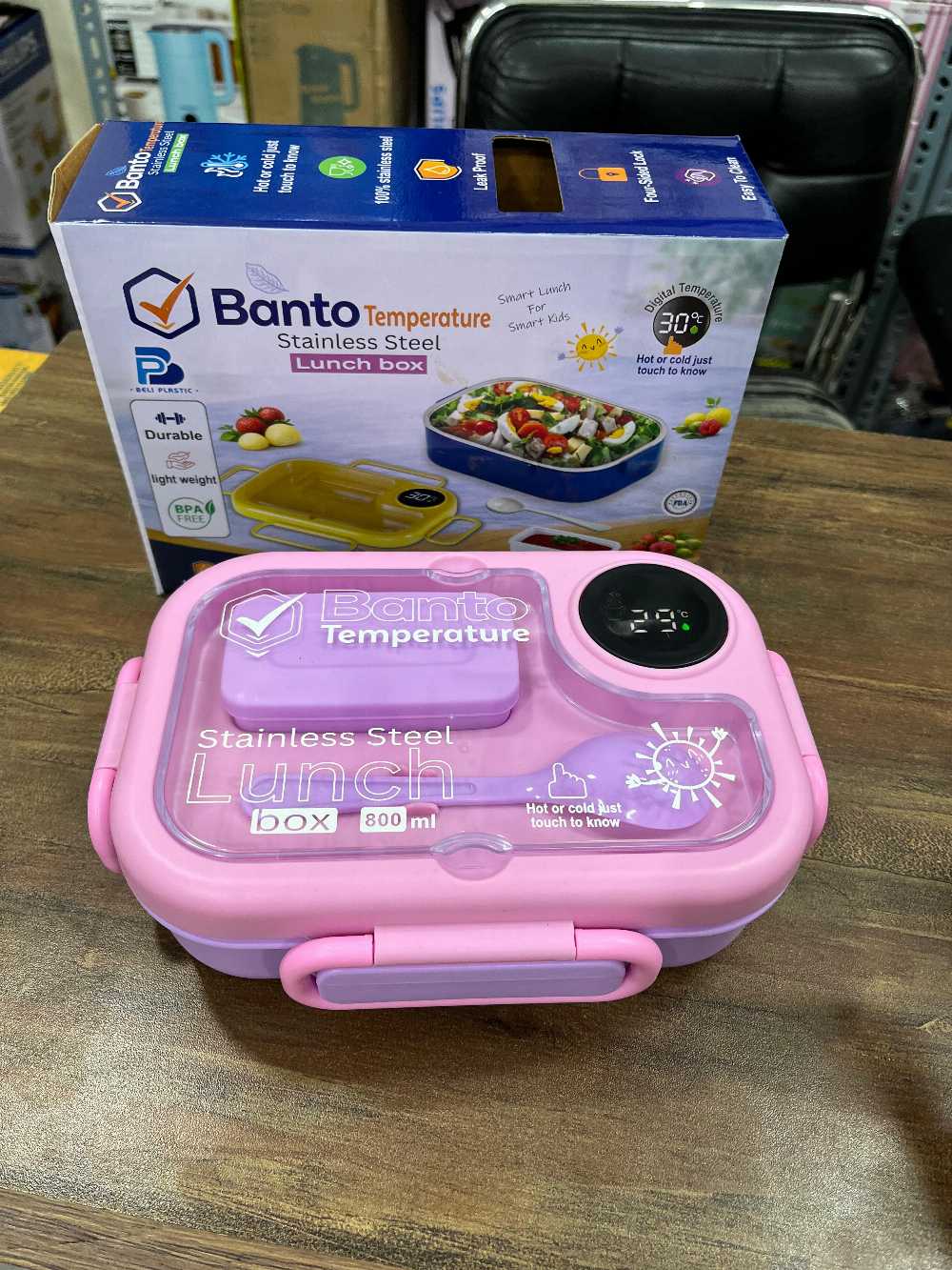 Smart Stainless Steel Lunch Box – Digital Temperature Display Food Container