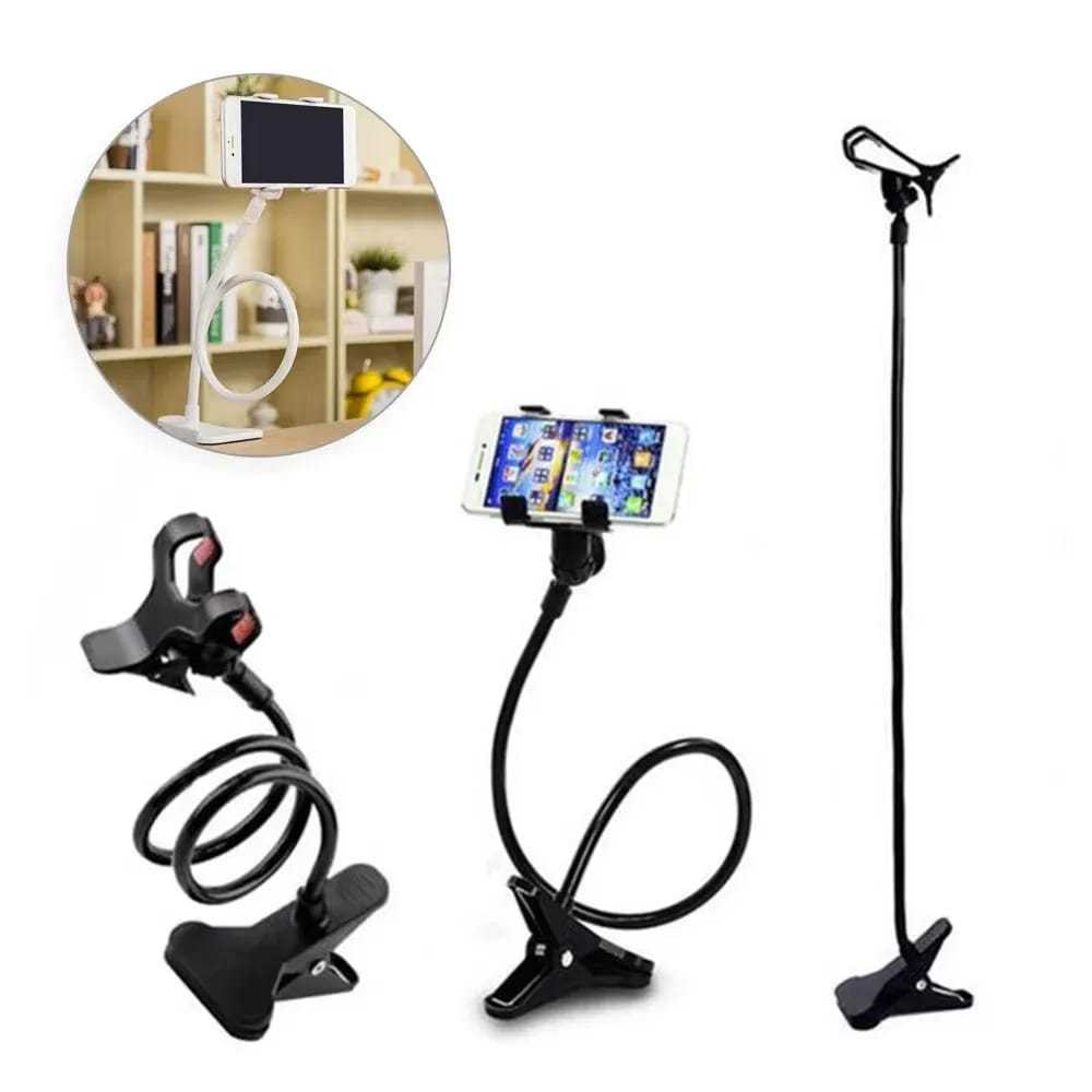 360° Flexible Gooseneck Mobile Phone Holder Clip Stand | Adjustable Desk & Bed Smartphone Mount