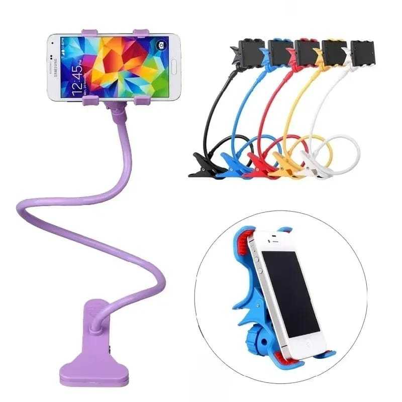 360° Flexible Gooseneck Mobile Phone Holder Clip Stand | Adjustable Desk & Bed Smartphone Mount