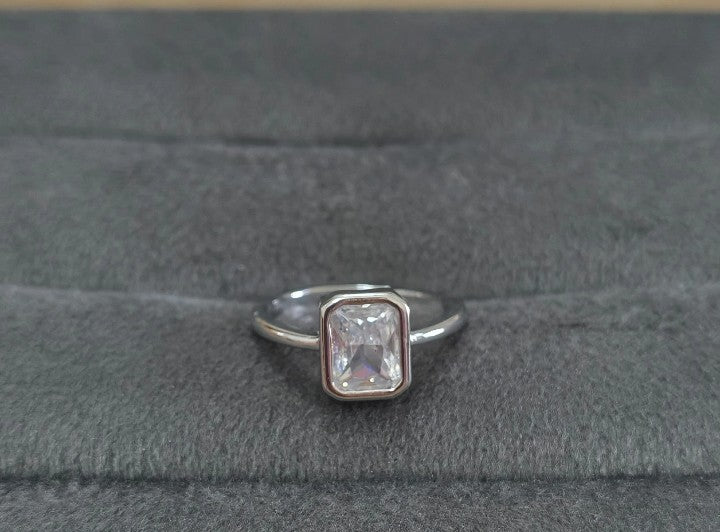 Emerald-Cut Bezel Solitaire Ring