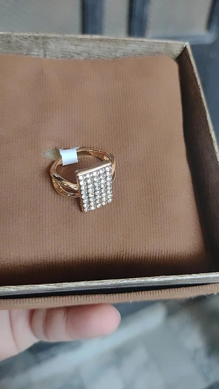 Elegant Rectangular Pavé Statement Ring