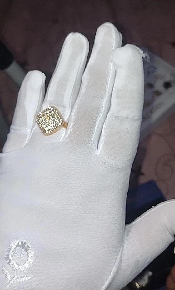 Elegant Gold-Tone Pavé Cluster Ring