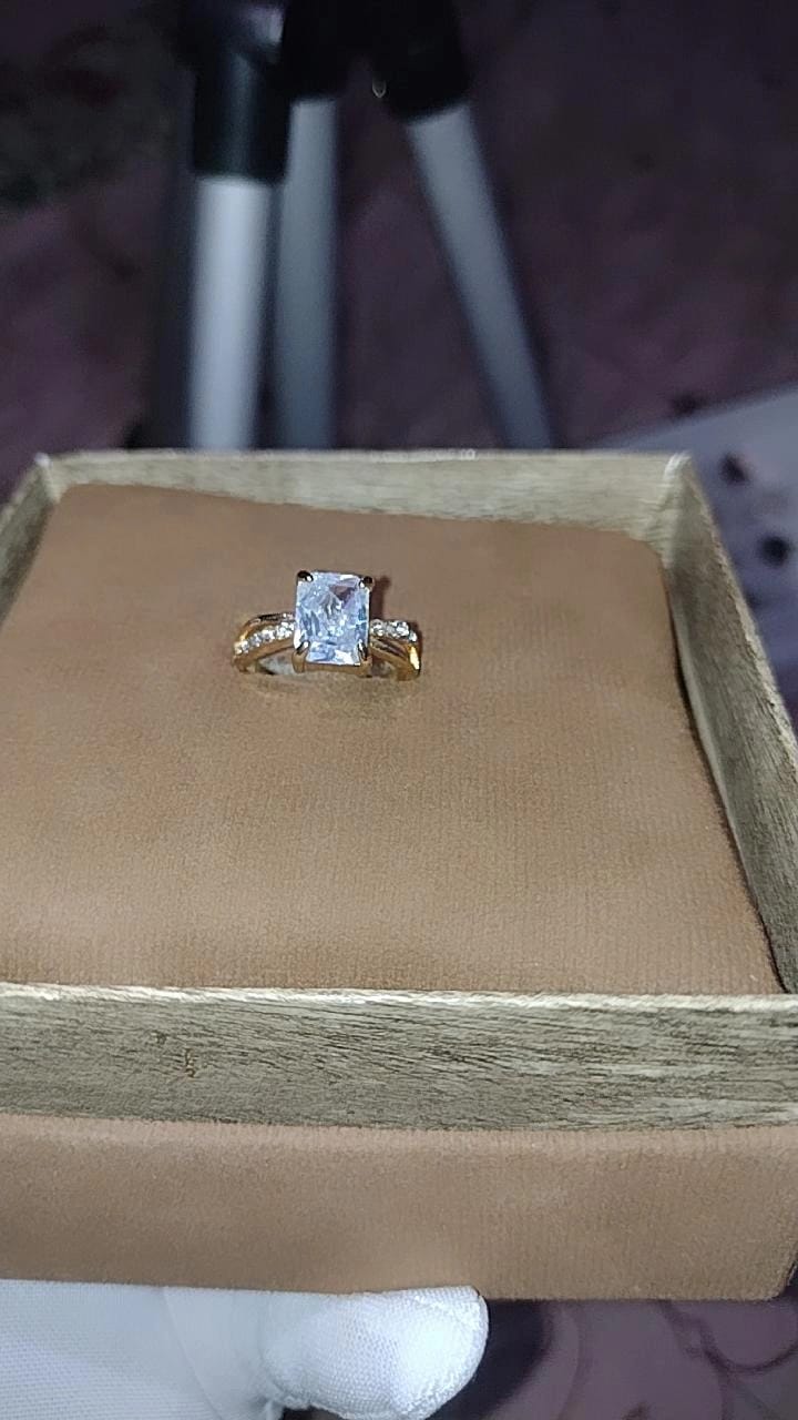 Radiant-Cut Solitaire Ring with Pavé Band
